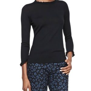 Kate Spade 3/4 Sleeve Ruffled Trim Sweater XL